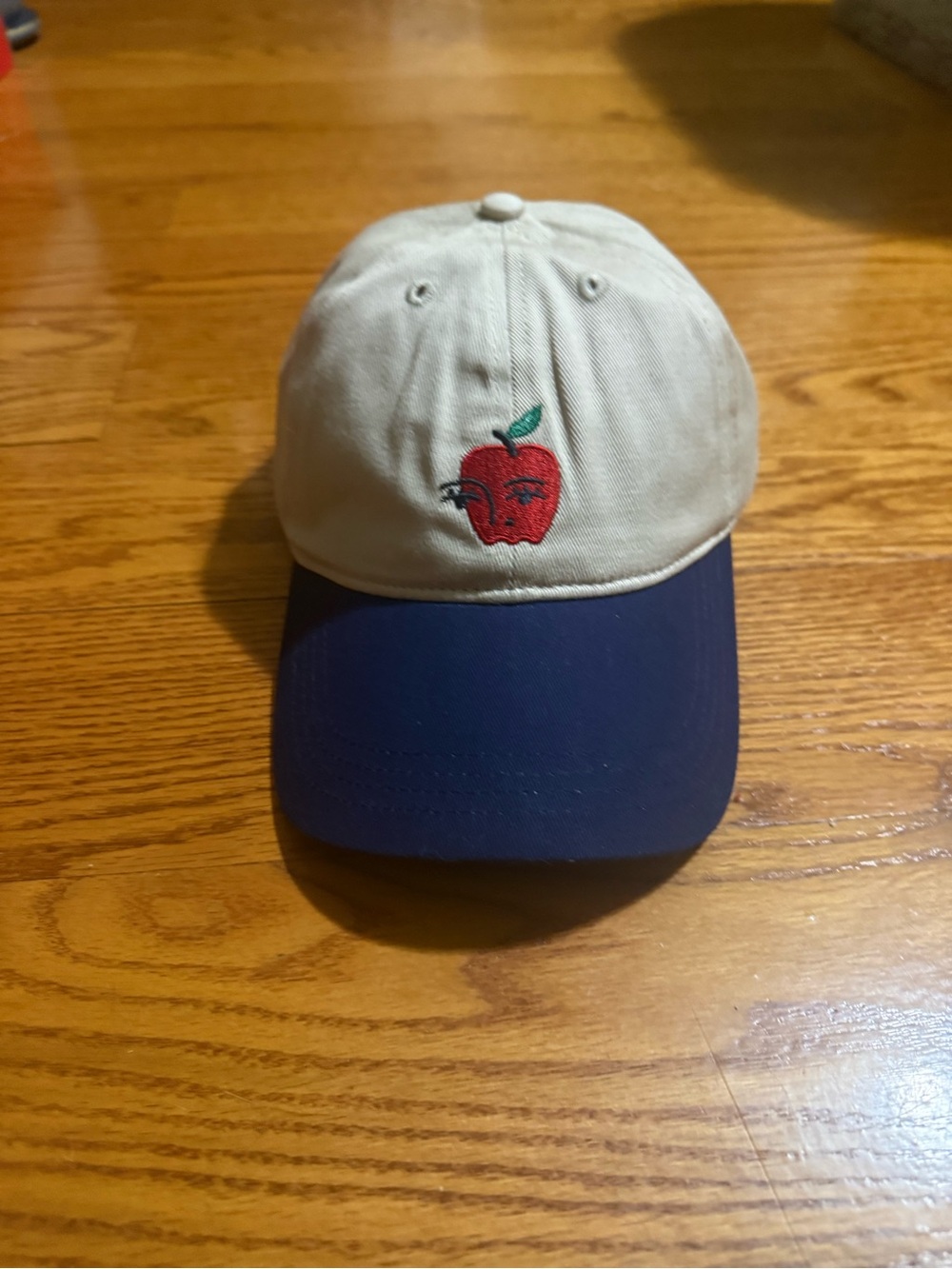 Two-Tone Baseball Cap with Embroidered Red Apple by Friend of a Friend Unisex
